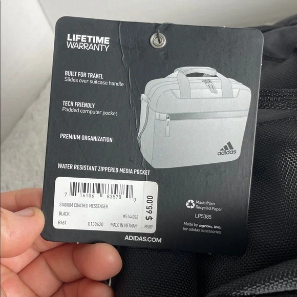 Adidas Black Stadium Coaches Messenger Bag New With Tags - Picture 16 of 16